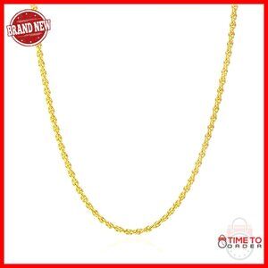 14k Solid Gold Rope Chain Necklace Lobster Clasp 16-30 Inch Layering